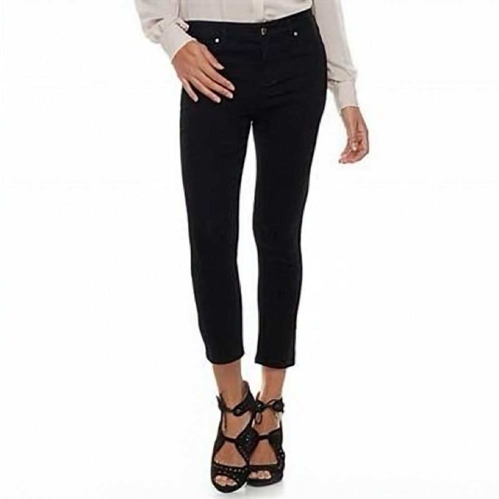 Jennifer Lopez Black Cropped Super Skinny Mid Rise Pants - Size 8 Womens